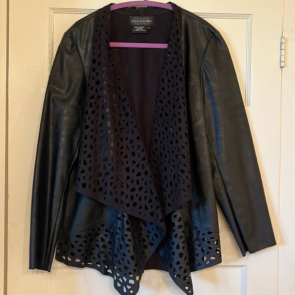 Black Faux-Leather Live a Little Jacket